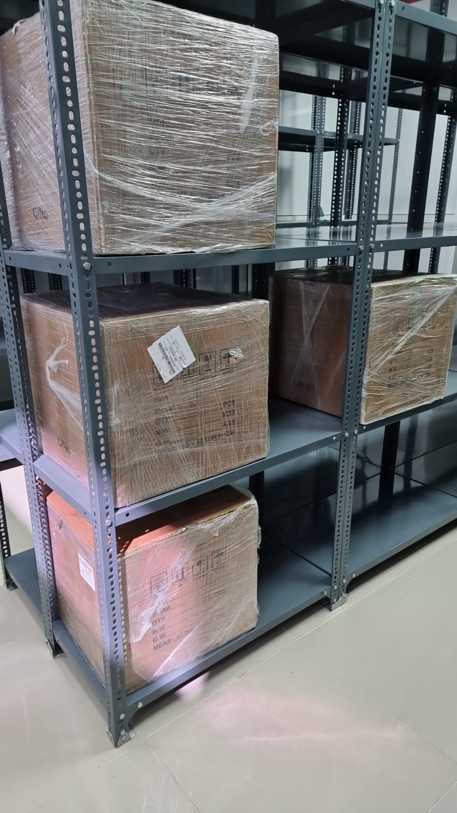 Organized carton storage area